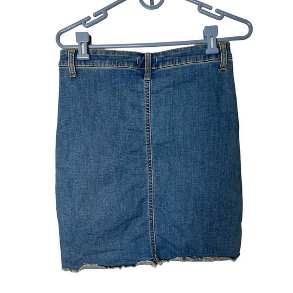 Rescent Rive Denim Skirt with Full Front Zipper Raw Hem Size 30 - Picture 3 of 5